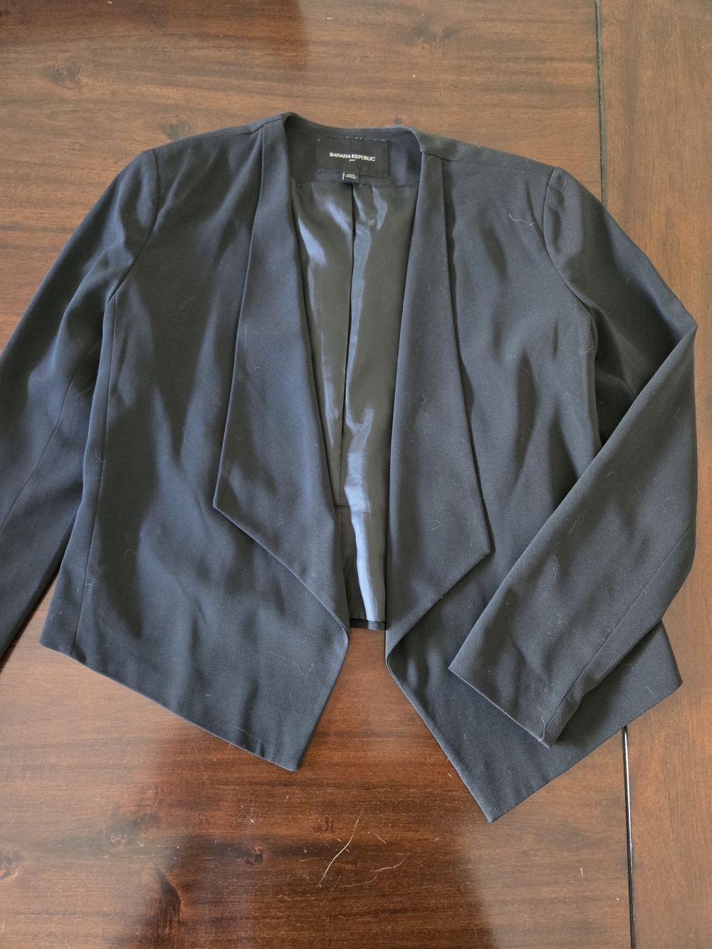 Banana Republic Black Open Front Draped Blazer
